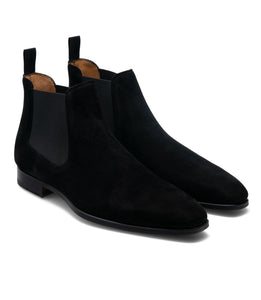 Flat Feet Shoes - Black Suede Strasburg Chelsea Boots with Arch Support