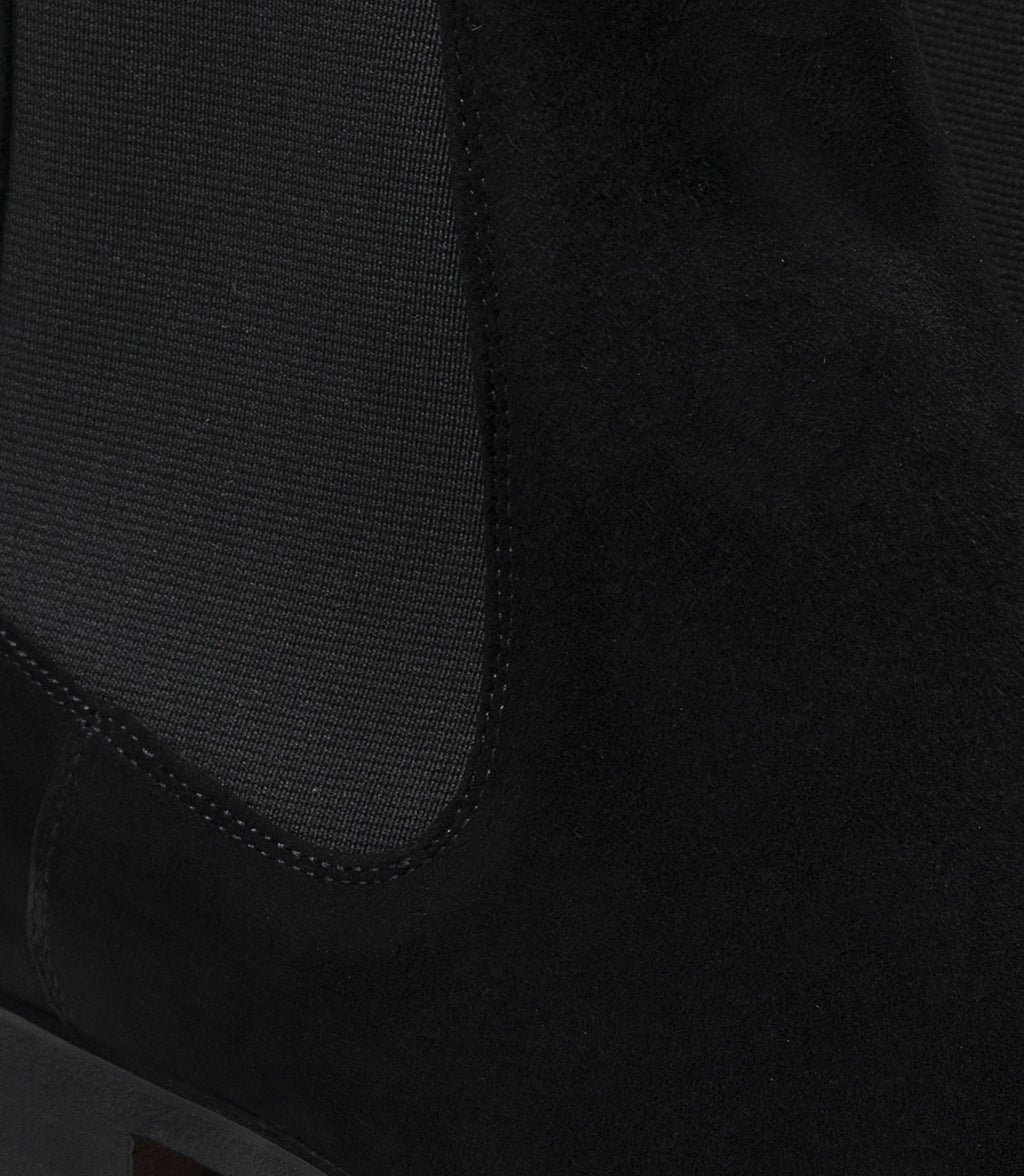 Flat Feet Shoes - Black Suede Strasburg Chelsea Boots with Arch Support