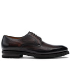 Flat Feet Shoes - Brown Leather Scripton Chunky Derby Shoes with Arch Support