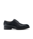 Flat Feet Shoes - Black Leather Congleton Chunky Derby Shoes with Arch Support
