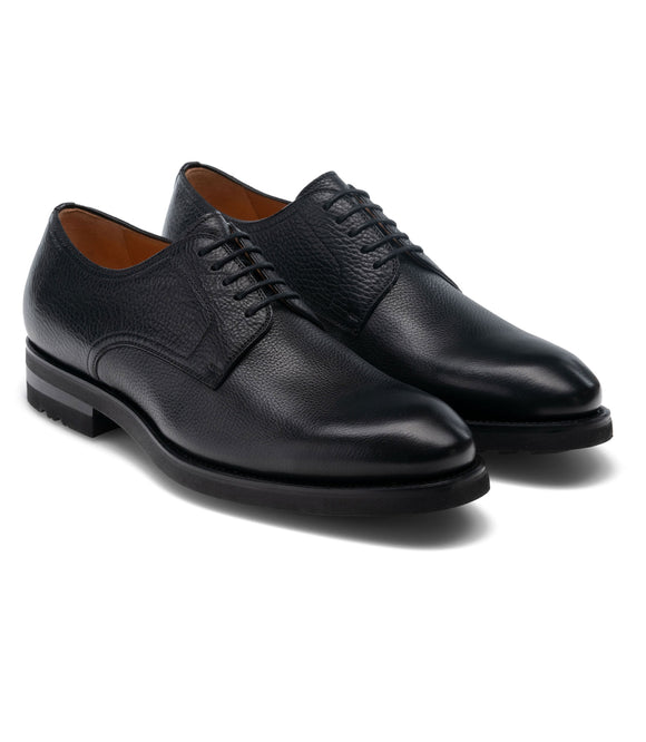 Black Leather Congleton Chunky Derby Shoes