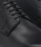 Height Increasing Black Leather Congleton Chunky Derby Shoes