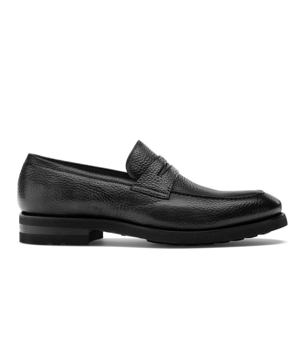 Black Leather Joliette Loafers