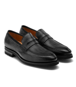 Black Leather Joliette Loafers