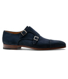 Flat Feet Shoes - Blue Suede Gariton Monk Strap Shoes with Arch Support