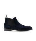 Flat Feet Shoes - Navy Blue Suede Nantes Chelsea Boots with Arch Support