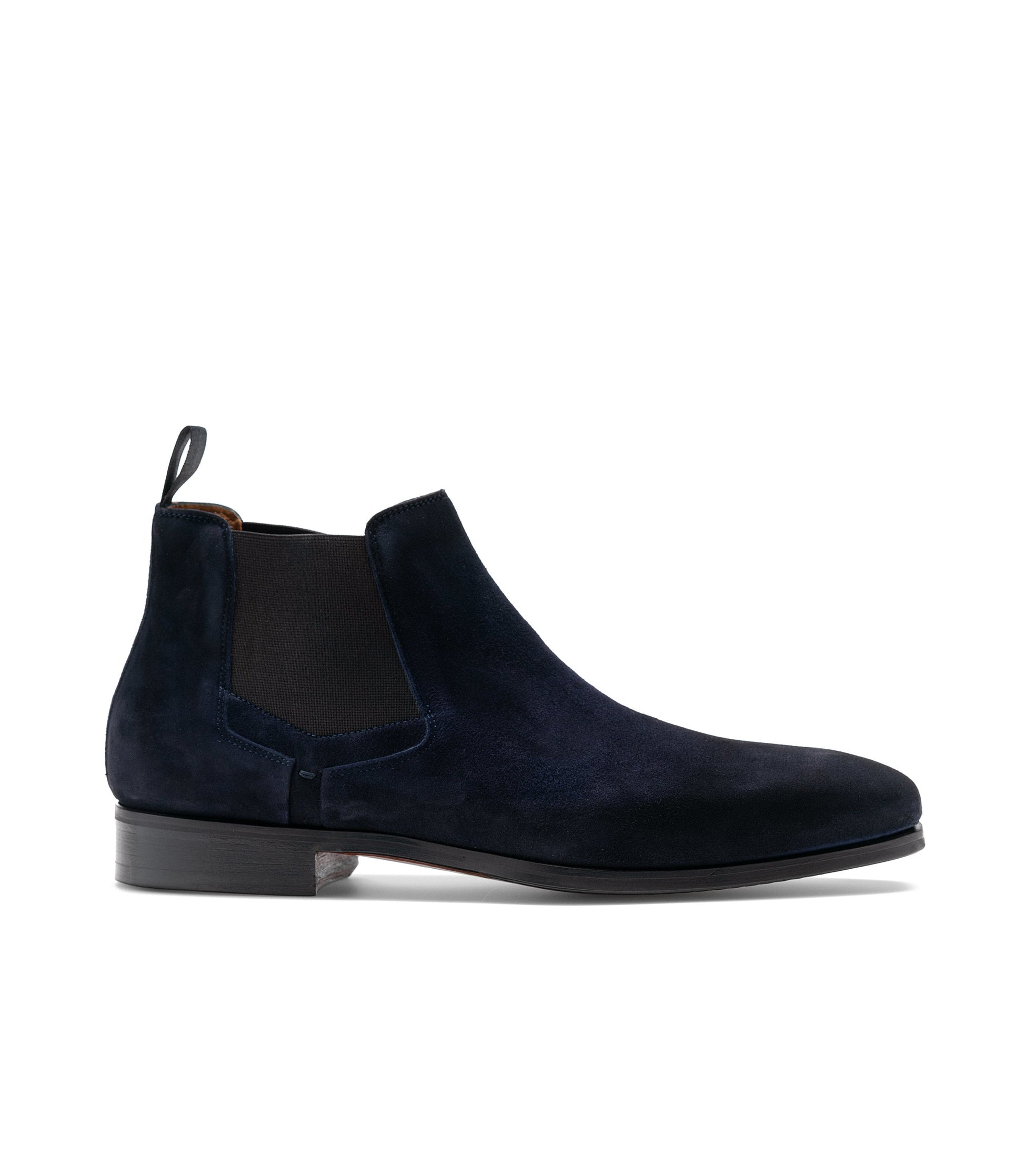 Height Increasing Navy Blue Suede Nantes Chelsea Boots