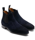 Flat Feet Shoes - Navy Blue Suede Nantes Chelsea Boots with Arch Support