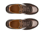 Brown Suede and Leather Nausori Lace Up Running Sneaker Shoes