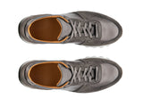 Height Increasing Grey Suede and Leather Nausori Lace Up Running Sneaker Shoes