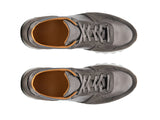 Grey Suede and Leather Nausori Lace Up Running Sneaker Shoes