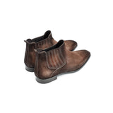 Height Increasing Goodyear Welted Cadaval Brown Suede Chelsea Boot with Violin Leather Sole