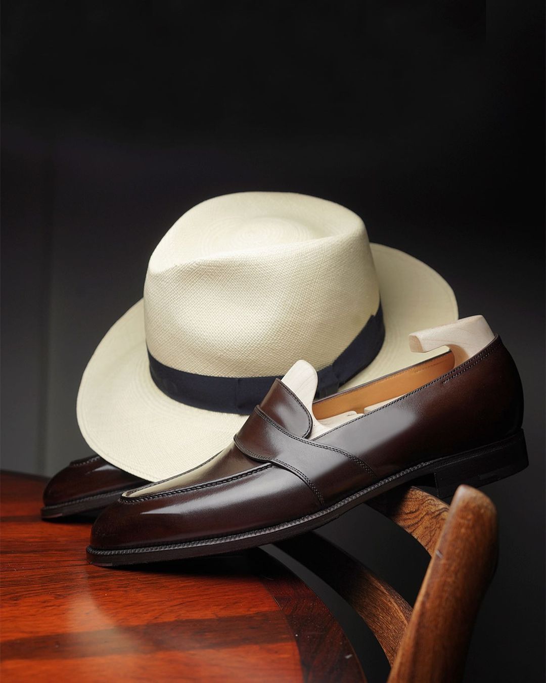Brown Leather Caelan Closed Penny Loafers 