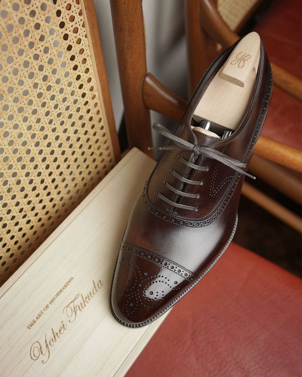 Brown Leather Emrys Toe Cap Oxfords