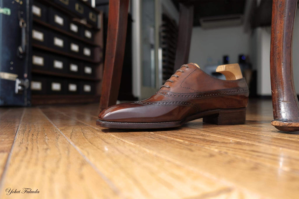 Tan Leather Cedria Brogue Wingtip Oxfords 