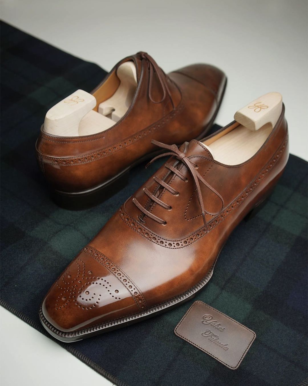 Tan Leather Aurelia Toe Cap Oxfords 