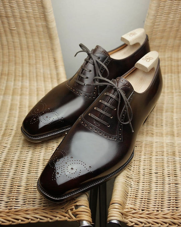 Brown Leather Delphine Brogue Oxfords