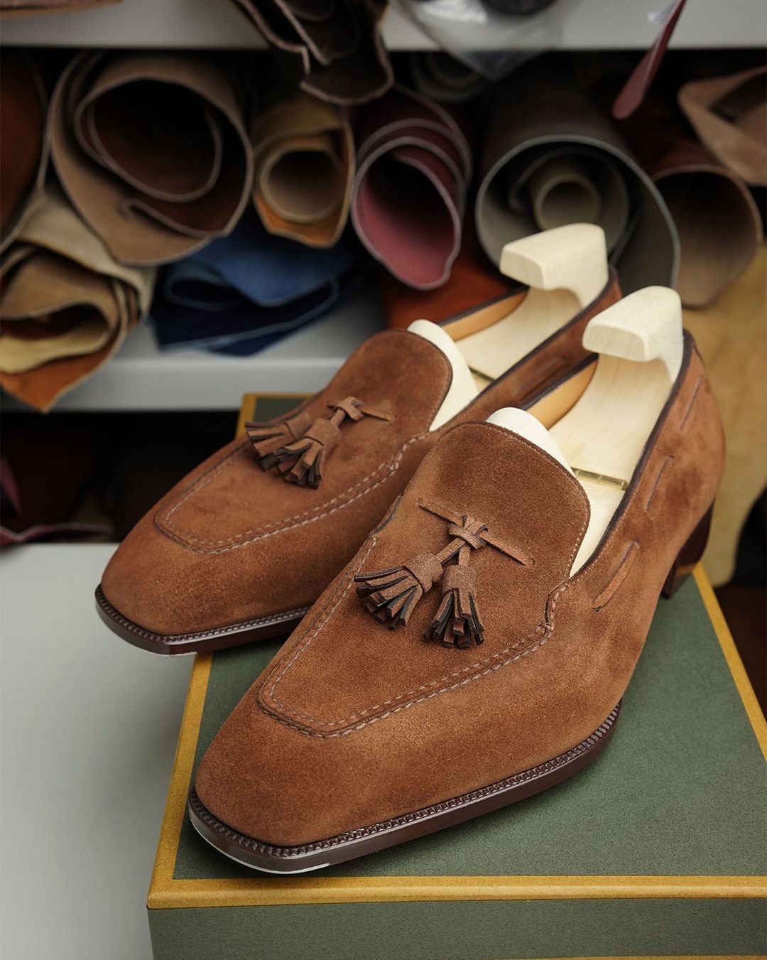 Tan Suede Gideon Tassel Loafers 