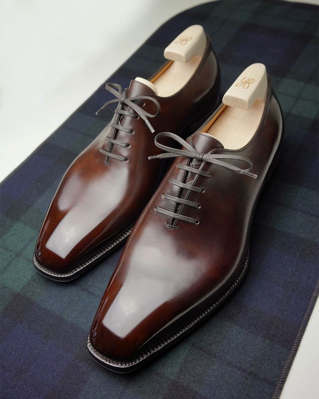 Brown Leather Isabeau Whole Cut Oxfords 