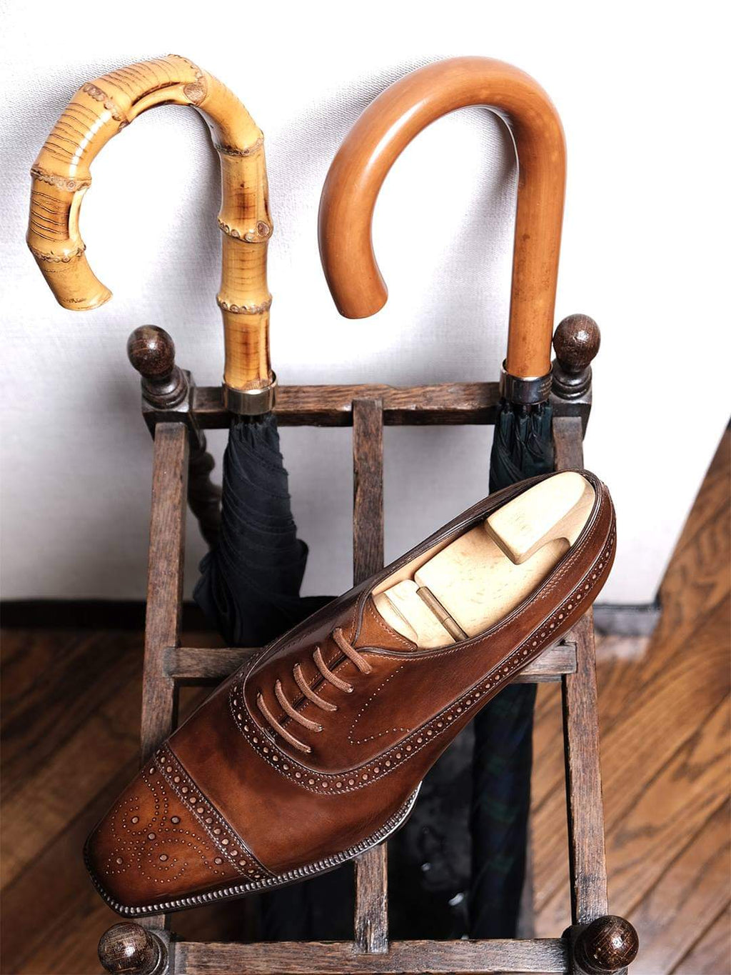 Tan Leather Callista Brogue Toe Cap Oxfords