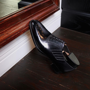 Height Increasing Black Leather Davos Opera Oxfords
