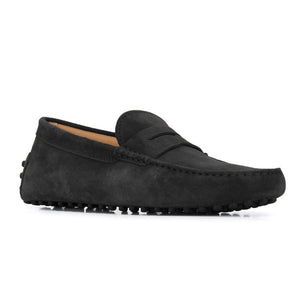 Black Suede Alcalde Penny Driving Loafers