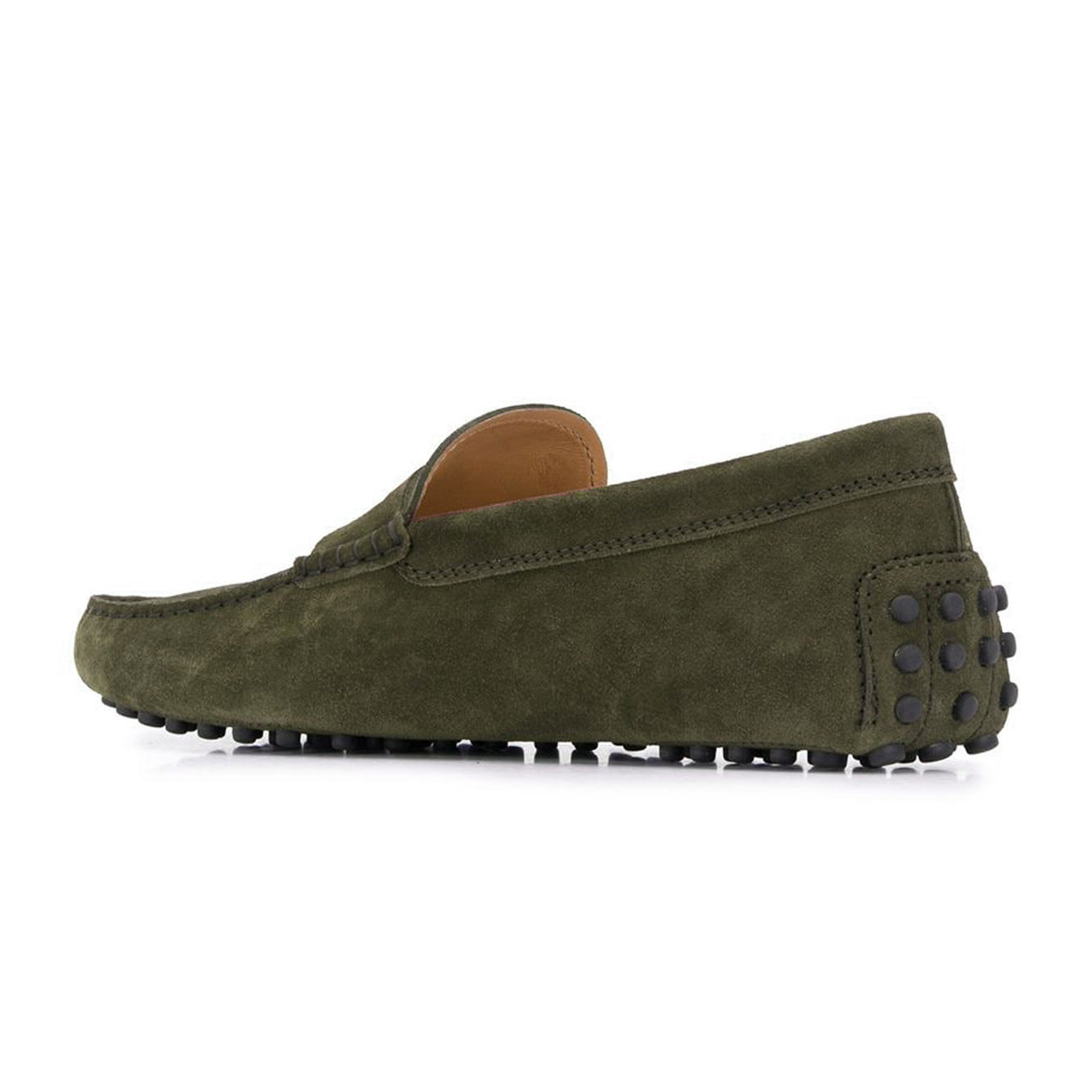 Height Increasing Green Suede Alcalde Penny Driving Loafers
