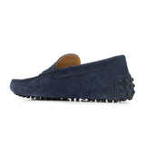 Height Increasing Navy Blue Suede Alcalde Penny Driving Loafers