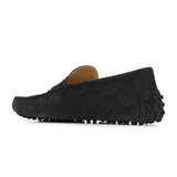 Height Increasing Black Suede Alcalde Penny Driving Loafers
