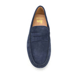 Navy Blue Suede Alcalde Penny Driving Loafers