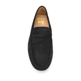 Height Increasing Black Suede Alcalde Penny Driving Loafers
