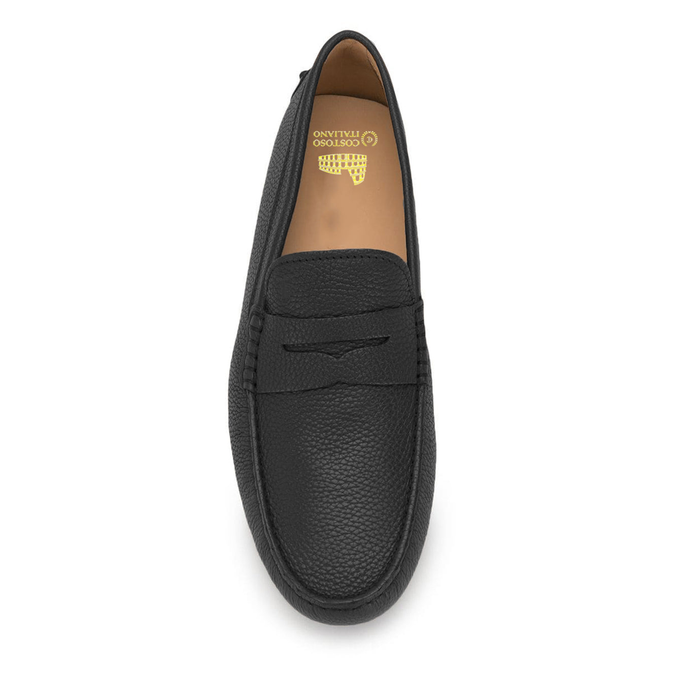 Height Increasing Black Leather Burgos Driving Loafers