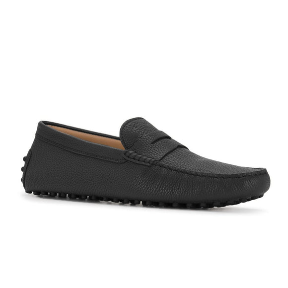Black Leather Burgos Driving Loafers