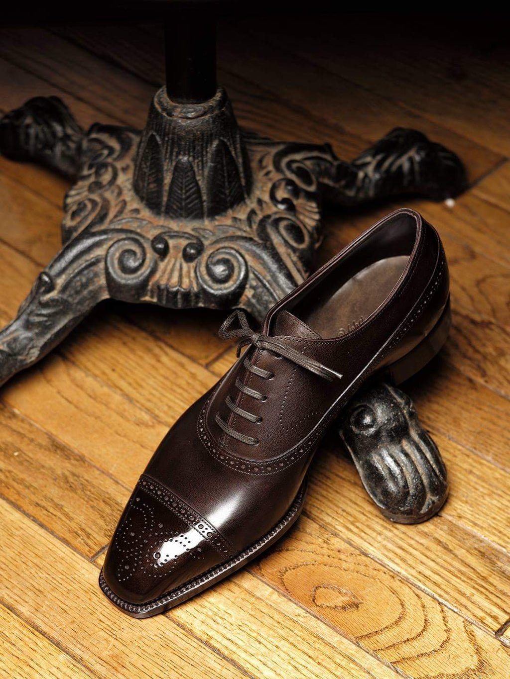 Brown Leather Callista Brogue Toe Cap Oxfords