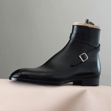 Black Leather Thompson Slip On Jodhpur Boots