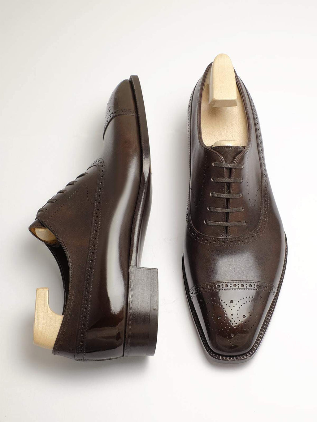 Brown Leather Callista Brogue Toe Cap Oxfords