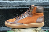 Tan Suede and Brown Leather Foxton Lace Up High Top Sneakers