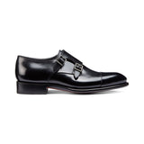 Flat Feet Shoes - Black Leather Castle Monk Straps with Arch Support