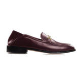Brown Burgundy Leather Penela Horsebit Collapsible Loafer Slippers