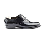 Height Increasing Goodyear Welted Moncorvo Black Leather Croc Print Oxford With Violin Leather Sole