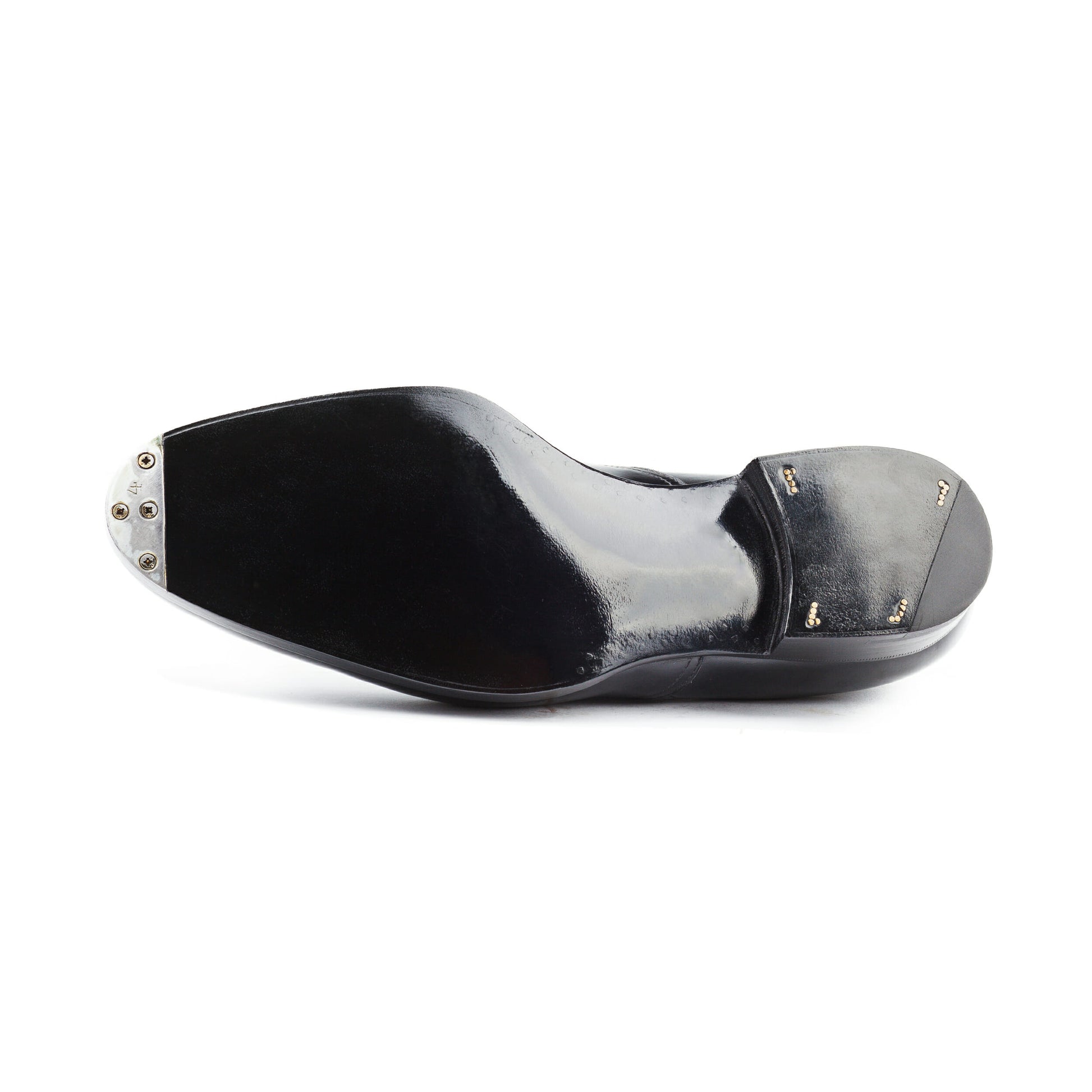Goodyear Welted Moncorvo Black Leather Croc Print Oxford With Violin Leather Sole