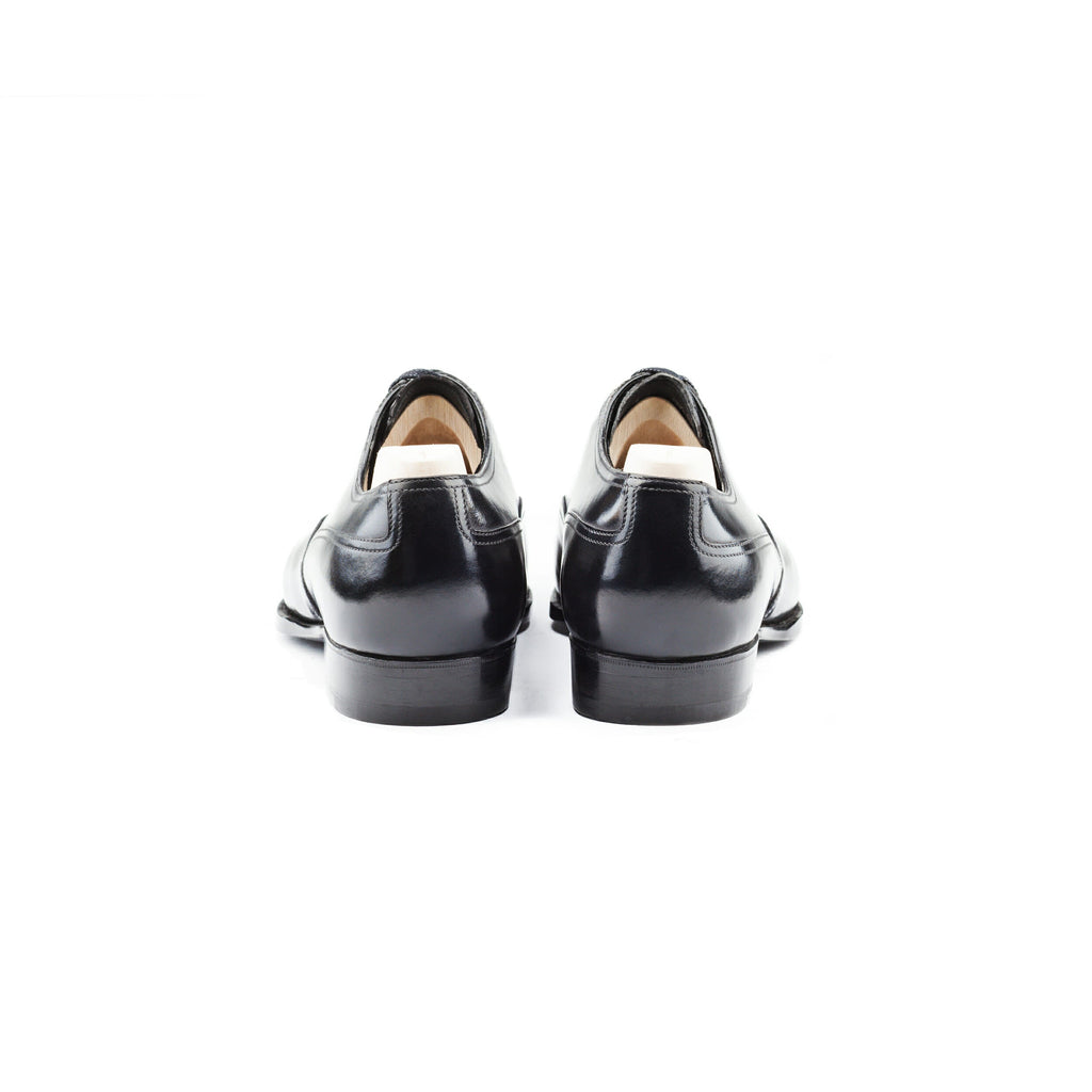 Height Increasing Goodyear Welted Moncorvo Black Leather Croc Print Oxford With Violin Leather Sole