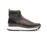 Grey Leather Dreketi High Top Sneaker Boots
