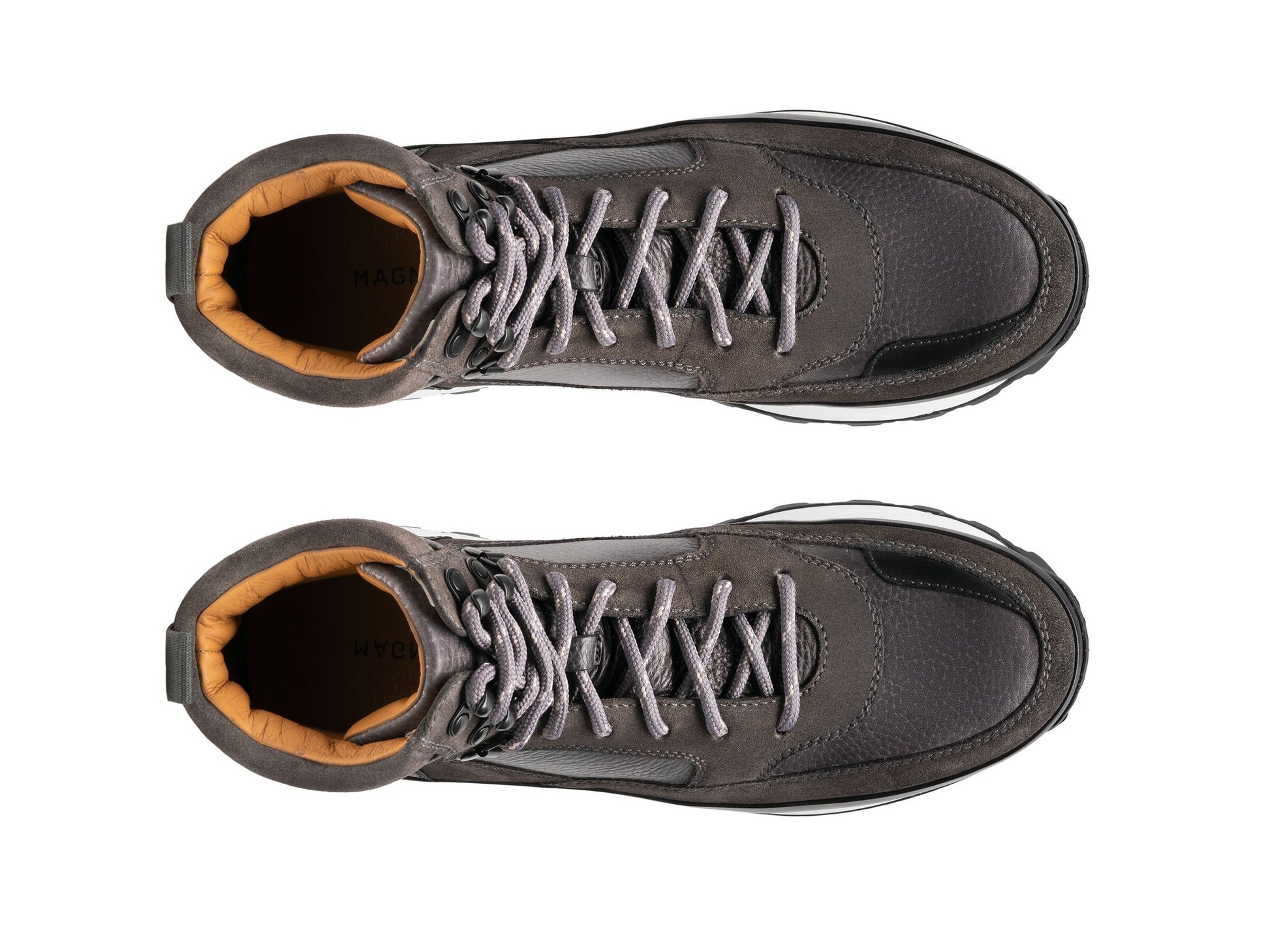 Grey Leather Dreketi High Top Sneaker Boots
