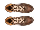 Height Increasing Brown Suede and Leather Navua Lace Up Sneakers