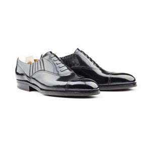 Goodyear Welted Braga Black Leather Oxford With Violin Leather Sole