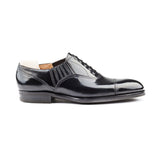 Flat Feet Shoes - Goodyear Welted Braga Black Leather Oxford With Violin Leather Sole with Arch Support
