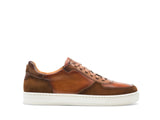 Height Increasing Tan Suede and Leather Nasinu Lace Up Sneakers