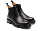 Height Increasing Black Leather Ferneto Chunky Chelsea Boots