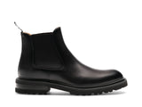 Height Increasing Black Leather Ferneto Chunky Chelsea Boots